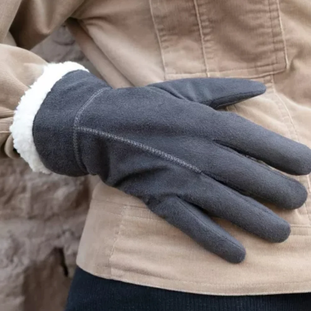 Isotoner Lead Microsuede smarTouch smartDri Sherpa Lined Gloves Size L/XL